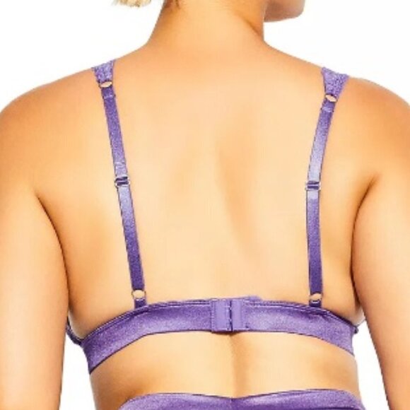 Plus Size Portia Split Cup Bralette, Purple, Size Small (16W) - Picture 6 of 8